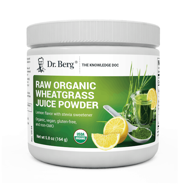 Organic Raw Wheatgrass Juice Powder Lemon | Dr. Berg